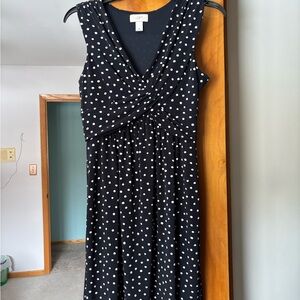 LOFT Black Polka Dot Dress